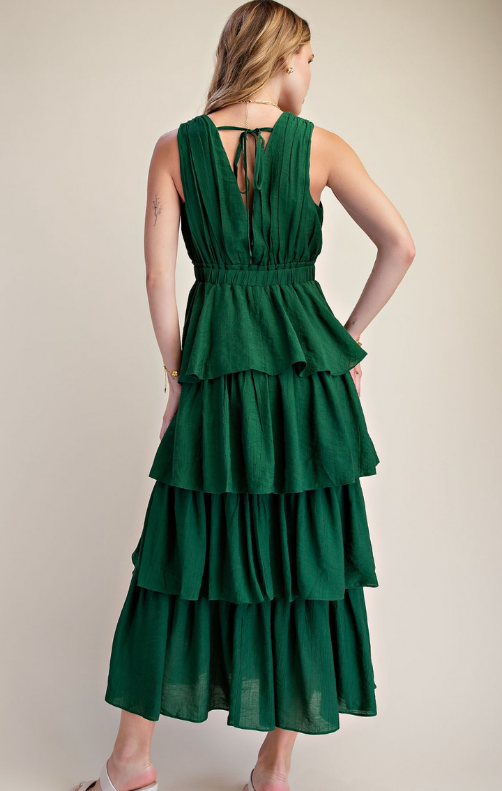 Leah - Green Tired Maxi Dress