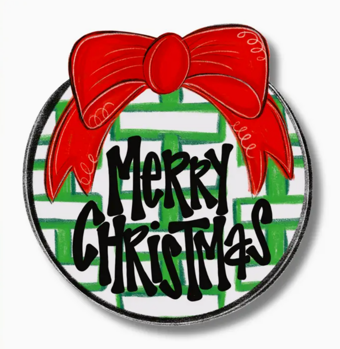 Door Hanger Attachment - Red Bow Merry Christmas