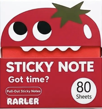 Sheer Glitter Sticky Notes - Tomato