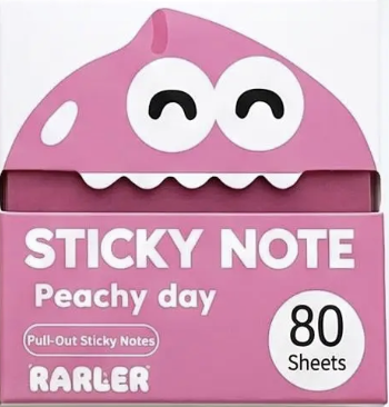 Sheer Glitter Sticky Notes - Peach