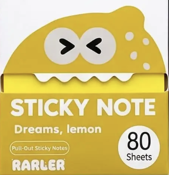 Sheer Glitter Sticky Notes - Lemon