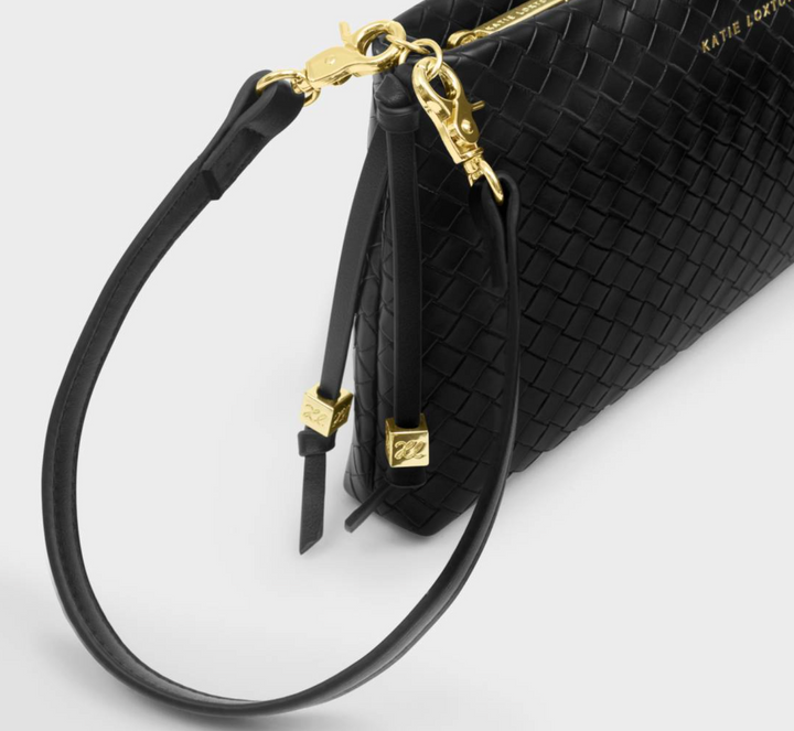 Katie Loxton - Nova Woven Small Shoulder Bag (Black)