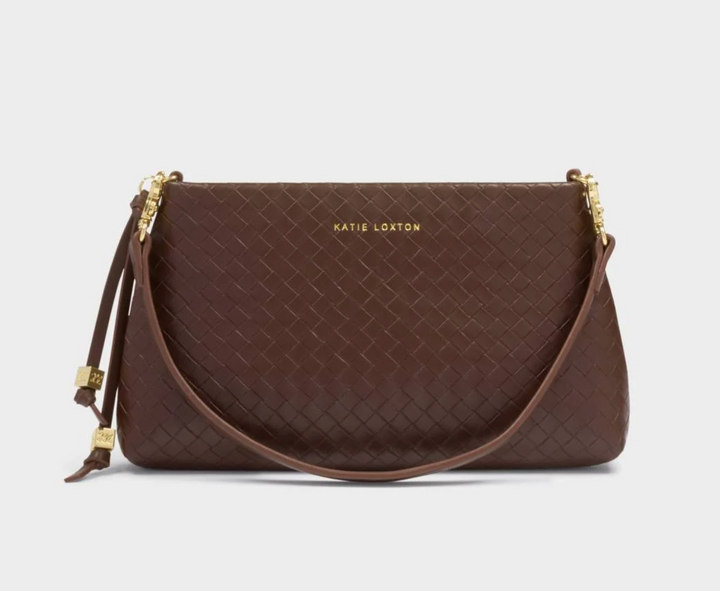 Katie Loxton - Nova Woven Small Shoulder Bag (Dark Chocolate)