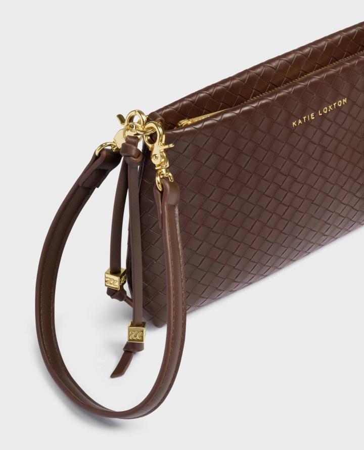 Katie Loxton - Nova Woven Small Shoulder Bag (Dark Chocolate)