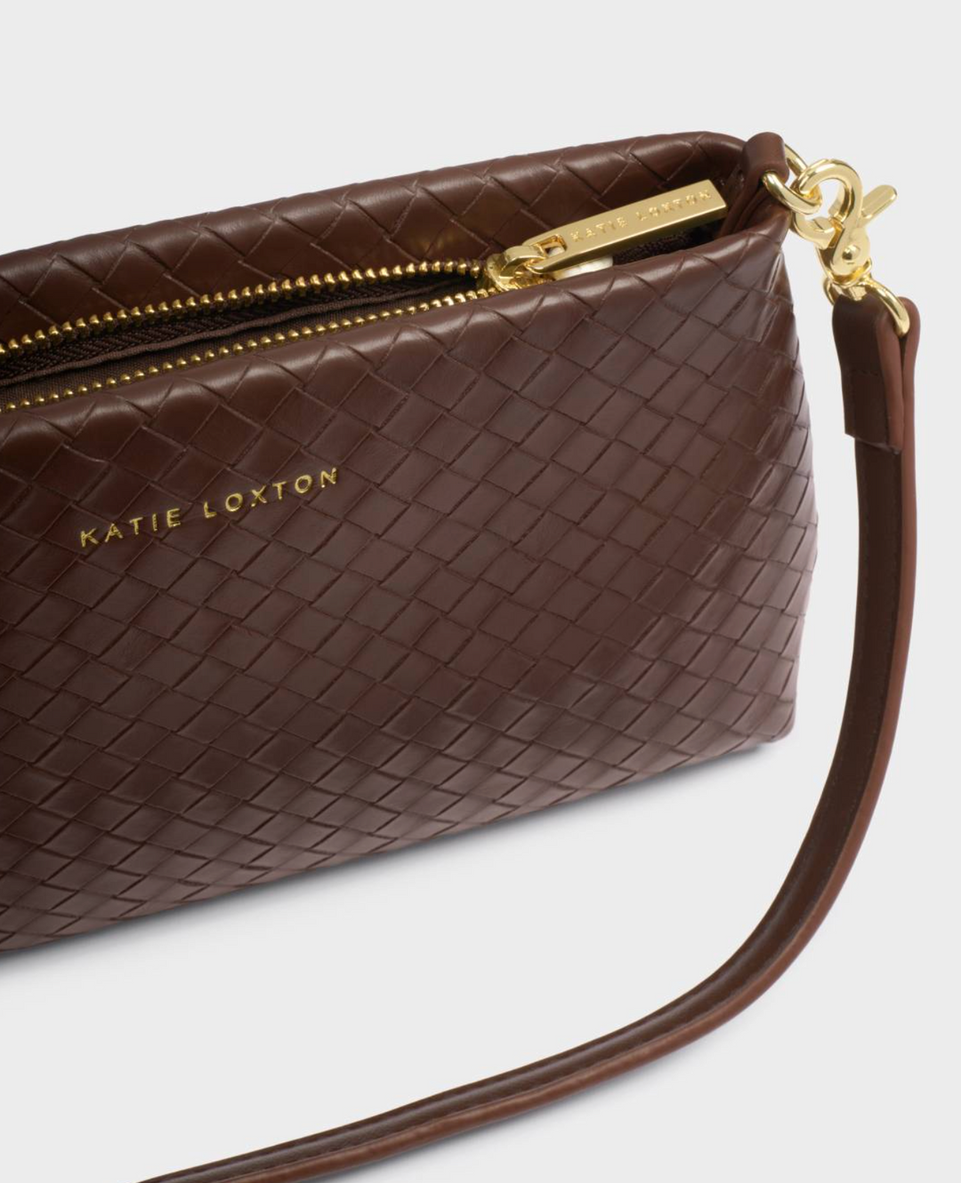 Katie Loxton - Nova Woven Small Shoulder Bag (Dark Chocolate)