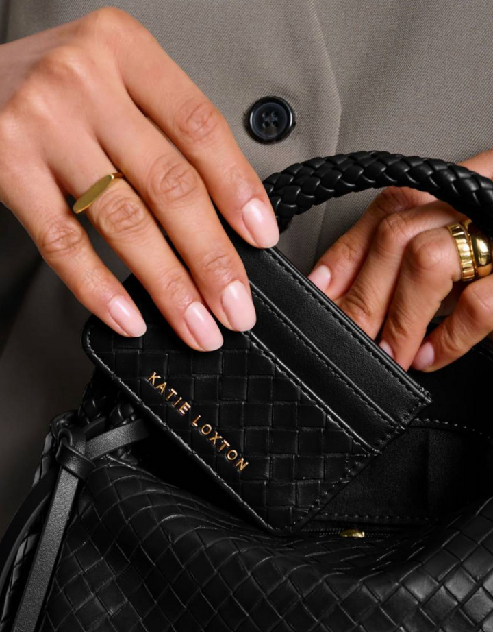 Katie Loxton - Nova Woven Textured Card Holder (Black)