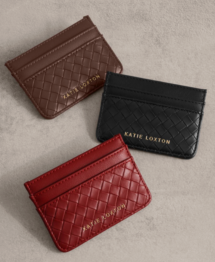 katie Loxton - Nova Woven Textured Card Holder (Chocolate)