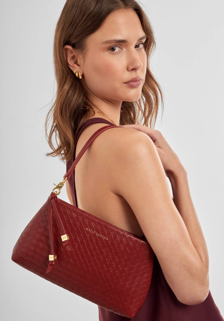 Katie Loxton - Nova Woven Small Shoulder Bag (Crimson)