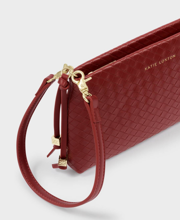 Katie Loxton - Nova Woven Small Shoulder Bag (Crimson)