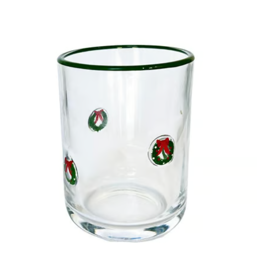 Glass Tumbler - Wreath