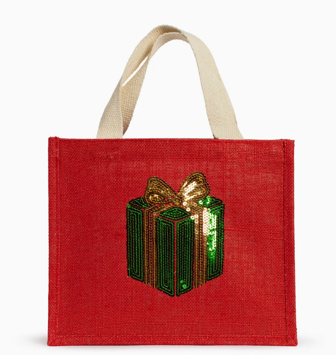 Medium Gift Tote - Sequin Christmas Present