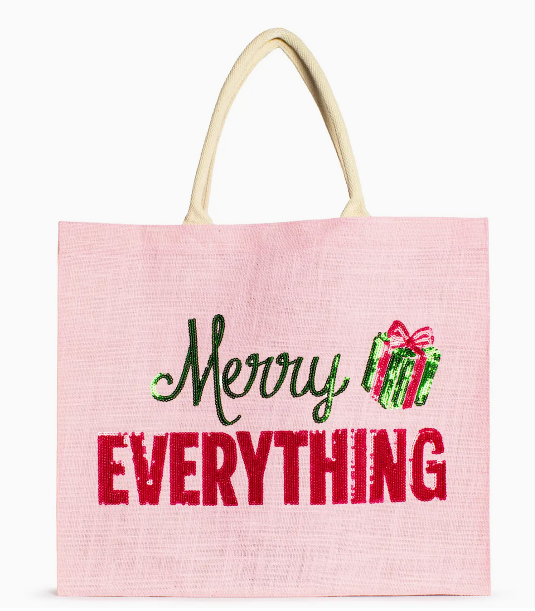 Large Gift Tote - Merry Everything Sequin Tote