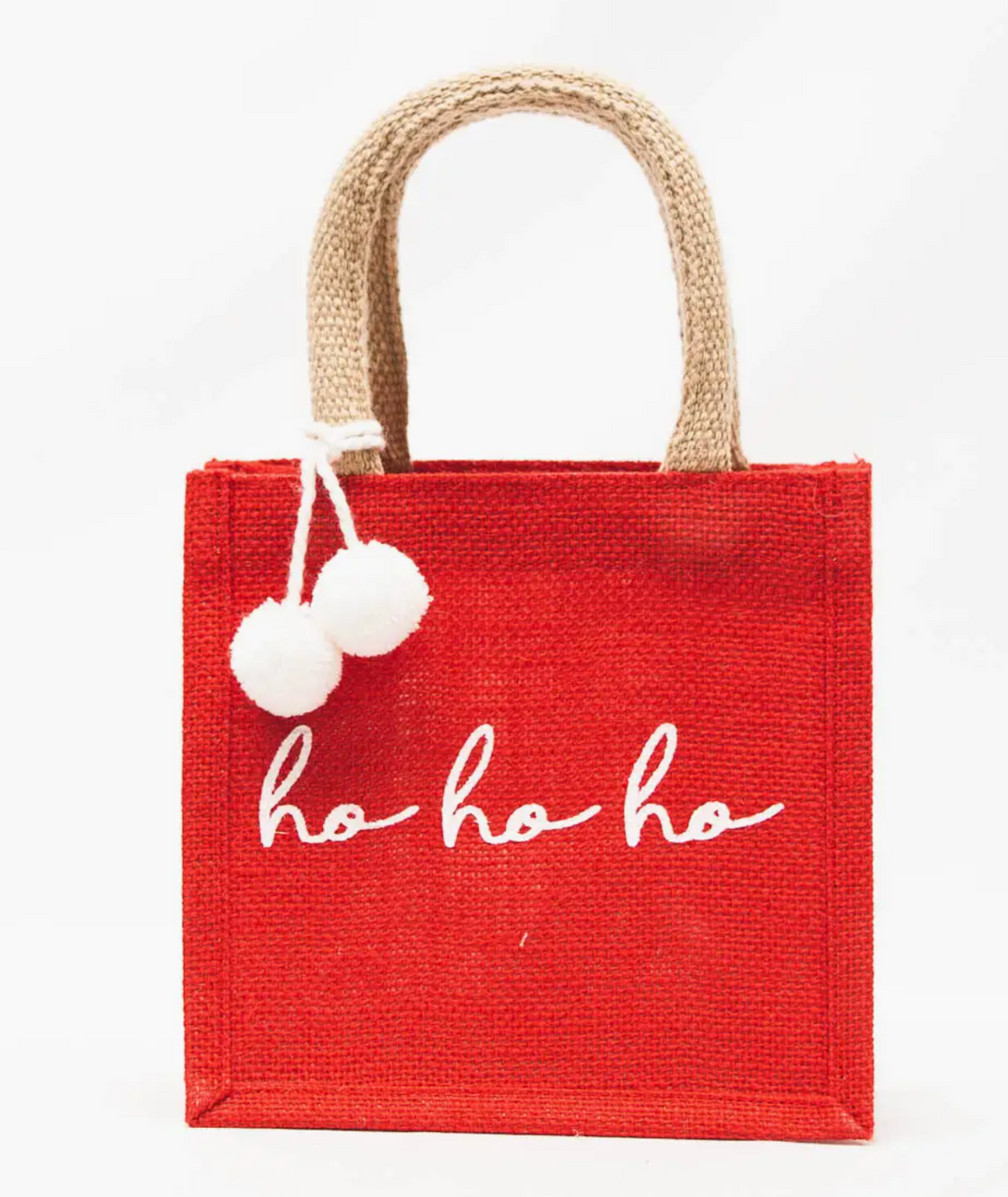 Petite Gift Tote - Ho Ho Ho Pom