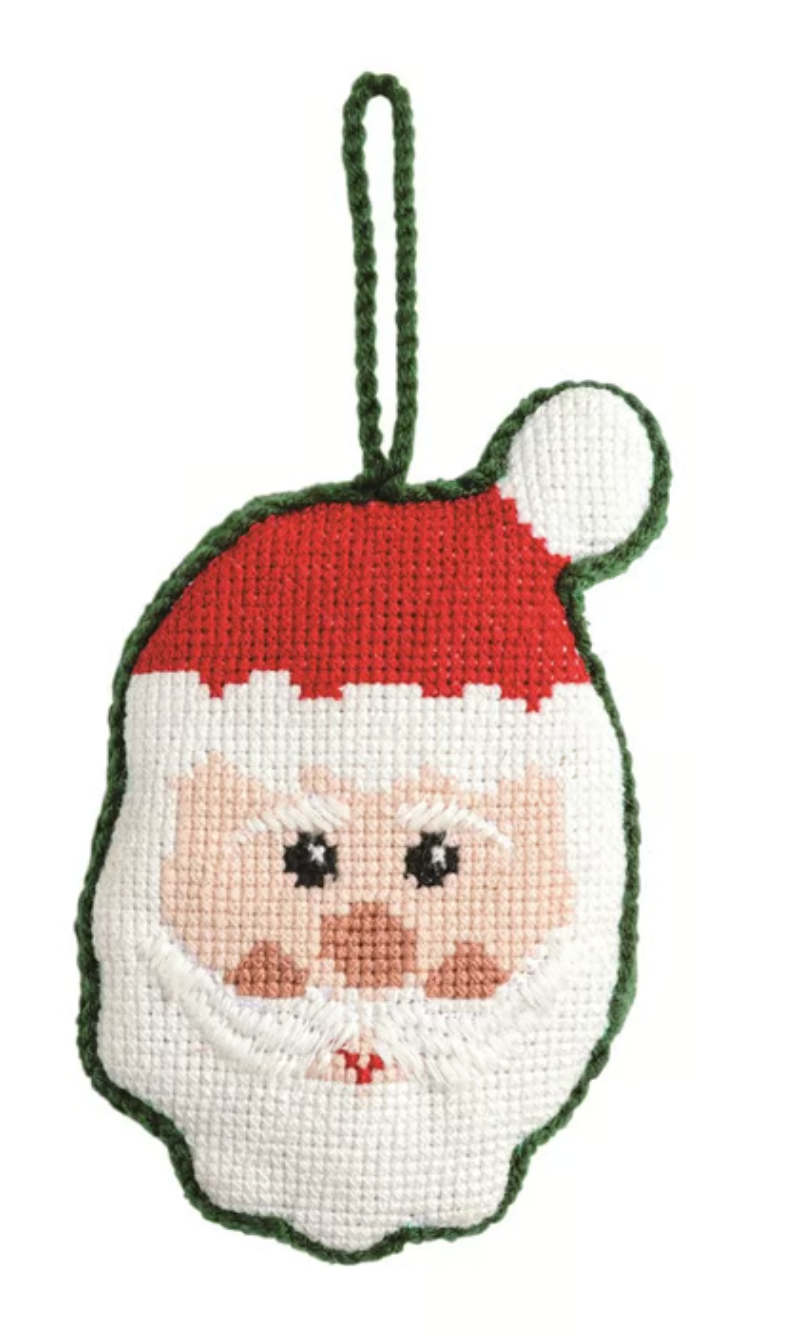 Needlepoint Plush Ornament - Santa