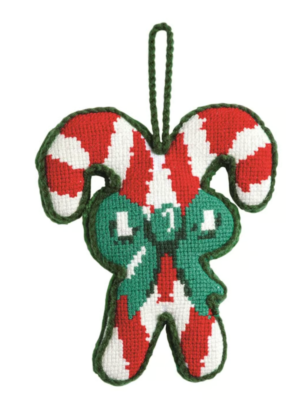 Needlepoint Plush Ornament - Candy Canes
