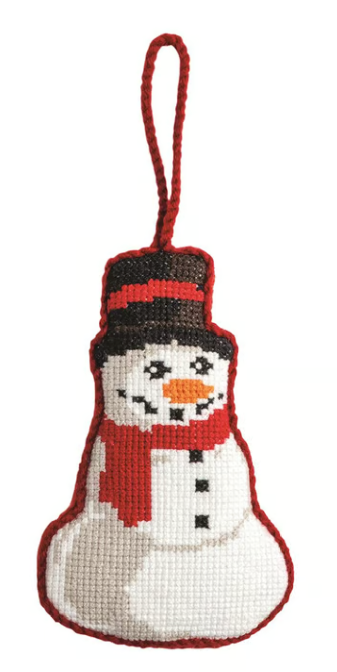 Needlepoint Plush Ornament - Snowman