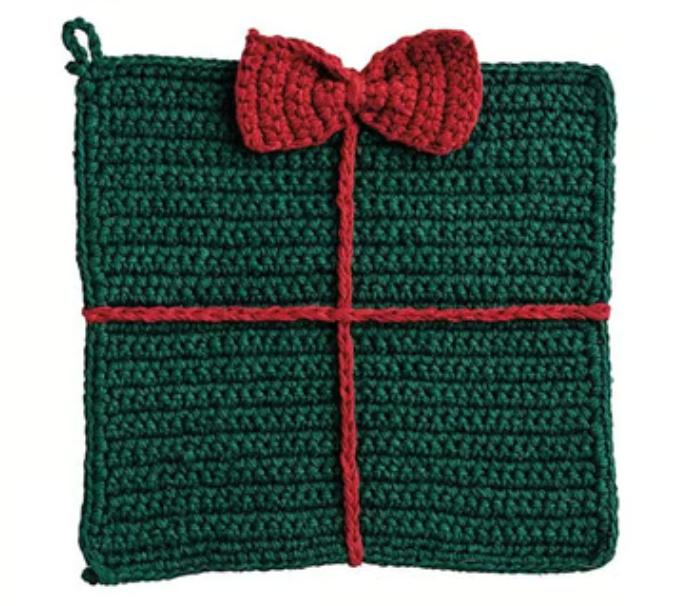 Crochet Knit Trivet - Present