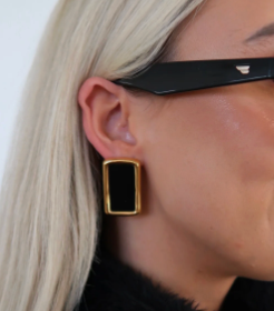 CHANSUTTPEARLS - Brooke Black Square Earrings