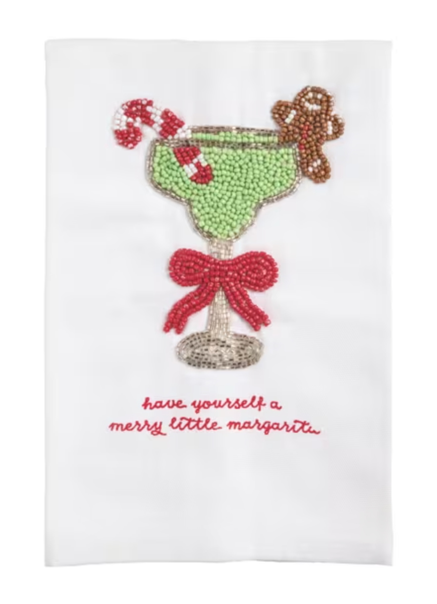 Merry Little Margarita Beaded Hand Towel