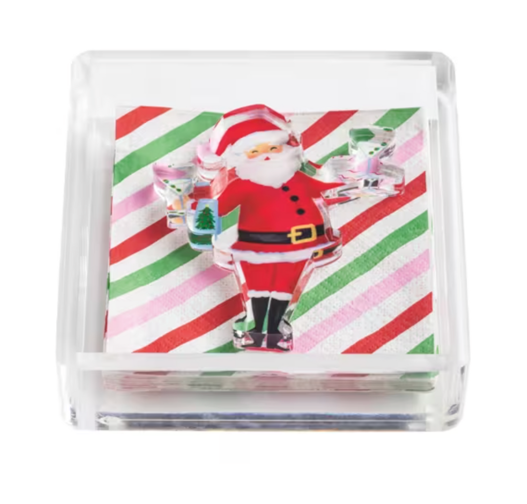Santa Holiday Bar Napkin Holder & Weight Set