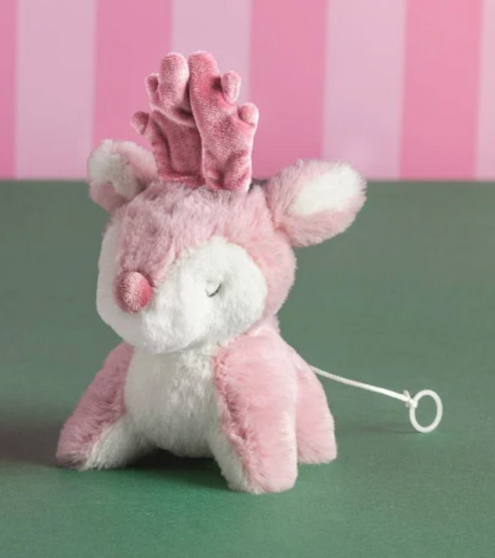 Mechanical Plush Mini Reindeer - Pink