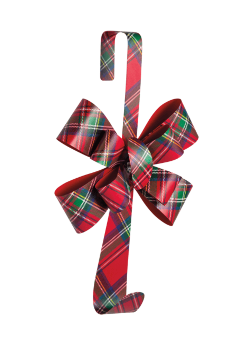 Tartan Metal Bow Wreath Hanger