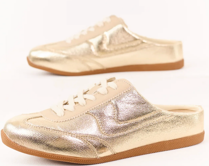 Mackay - Metallic Gold Slip On Sneakers