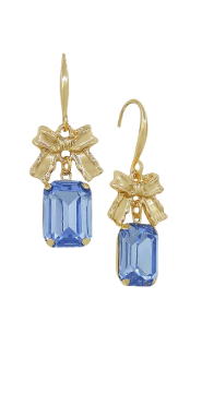 Rectangle Stone Drop Earring (Light Blue)
