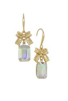 Rectangle Stone Drop Earring (Clear AB)