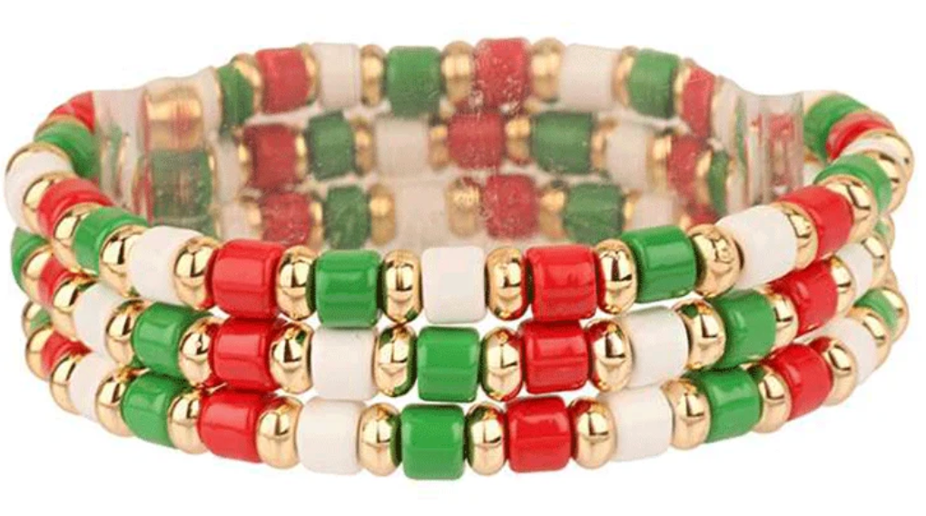 Beaded Christmas Bracelet Set