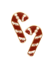 Brown Candy Cane Stud Earrings