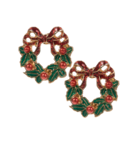 Christmas Wreath Stud Earrings