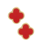Mina - Red Clover Stud Earrings