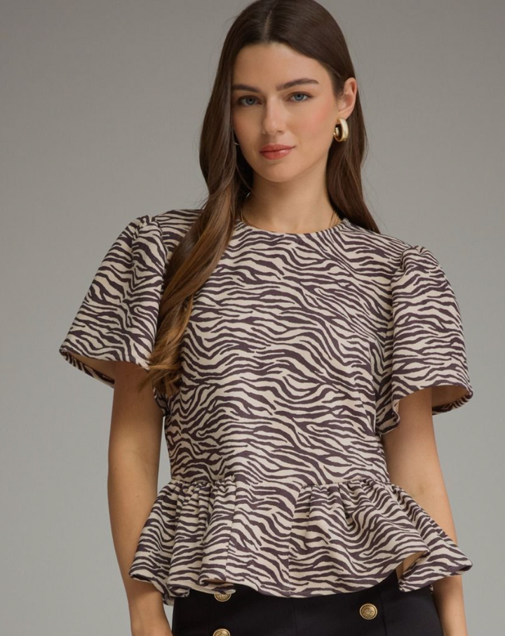 Shea - Zebra Print Peplum