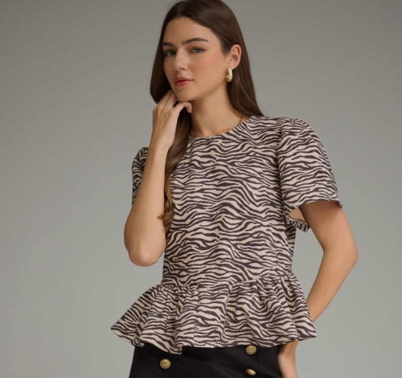 Shea - Zebra Print Peplum