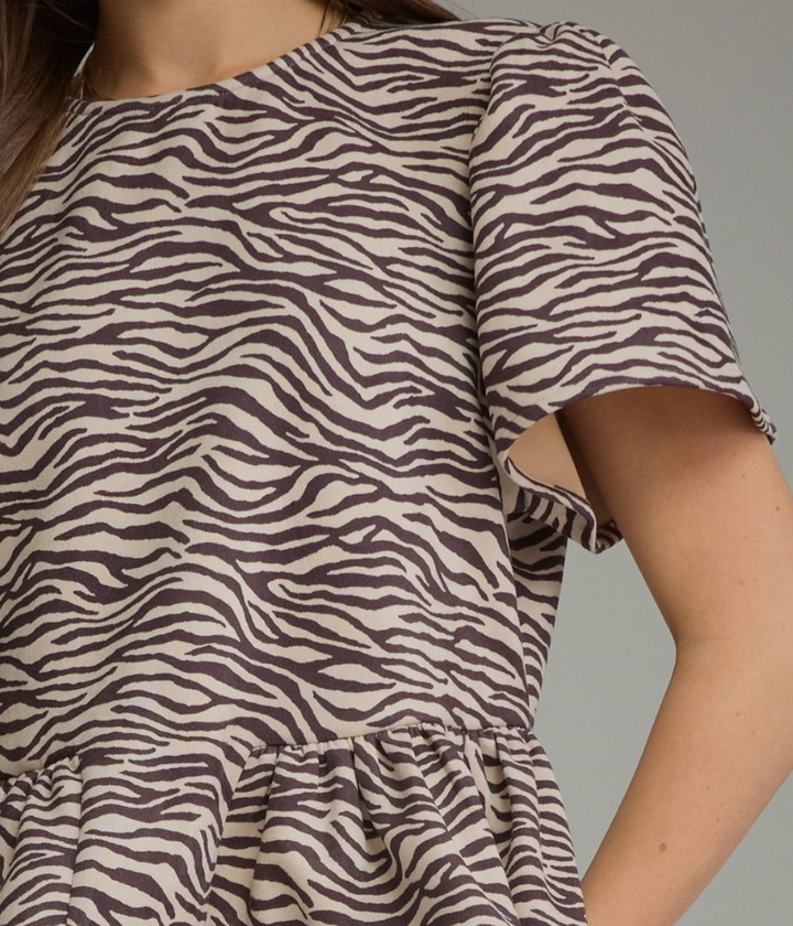 Shea - Zebra Print Peplum