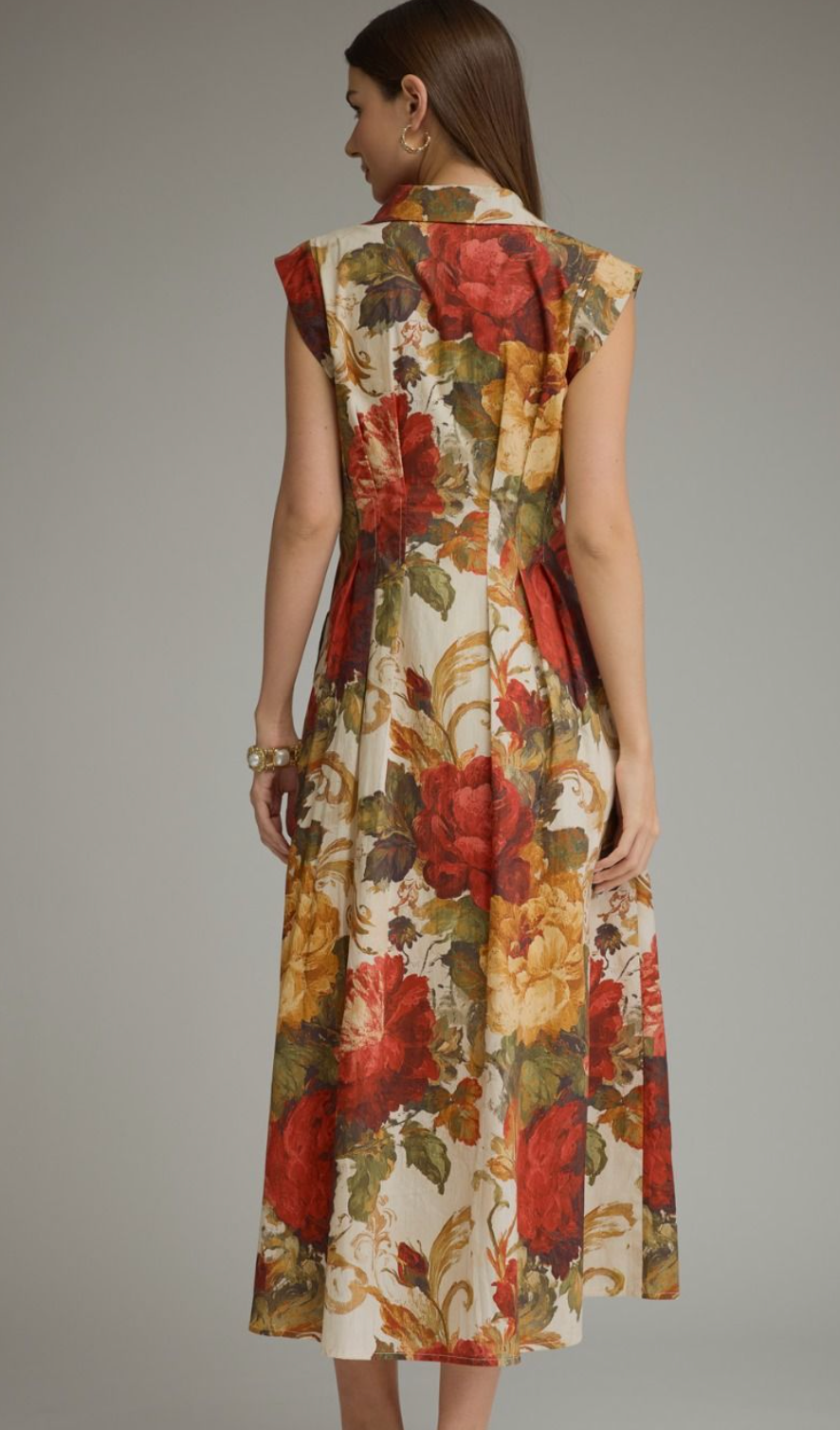 Aspen - Fall Floral Midi Dress