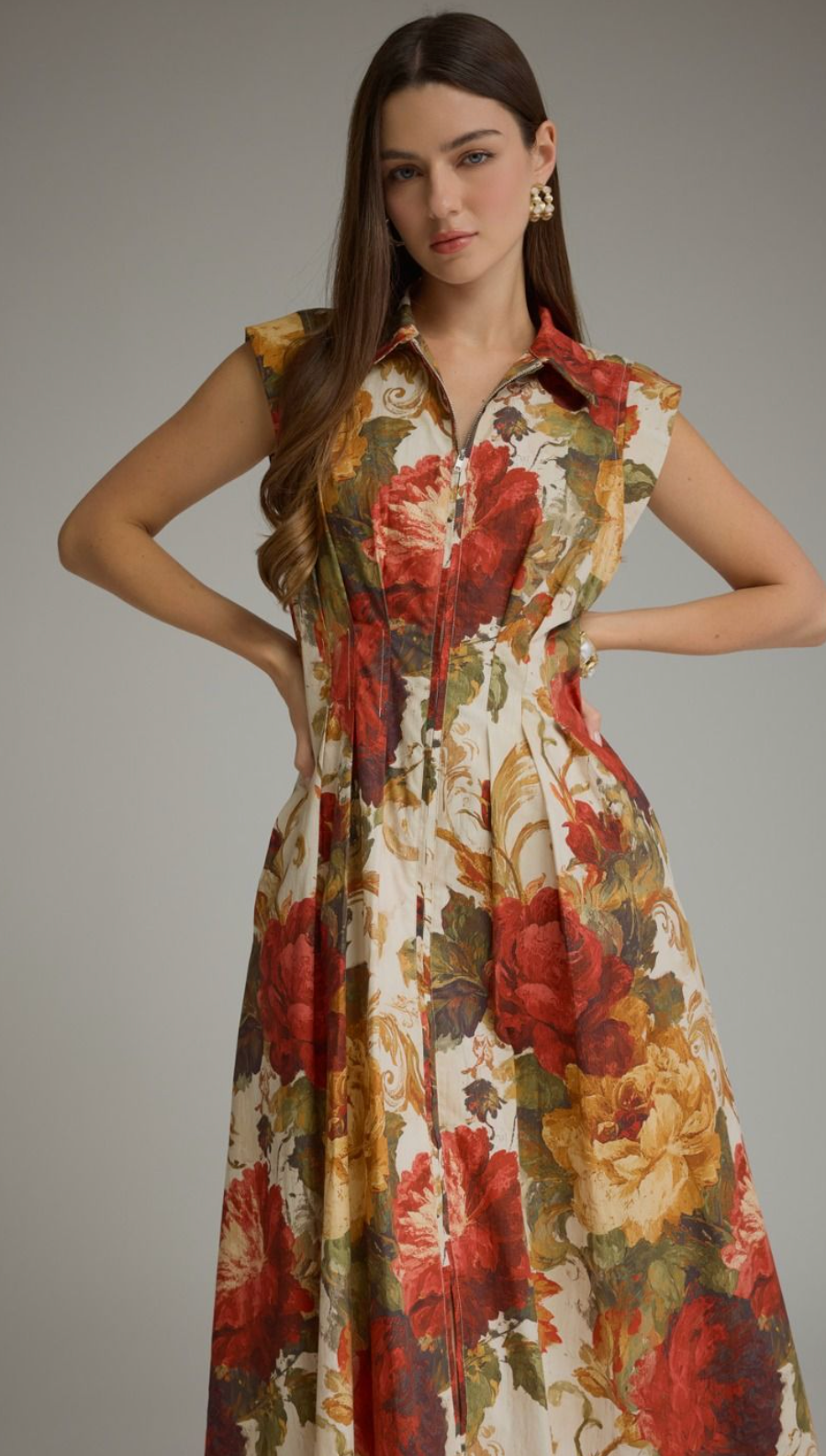 Aspen - Fall Floral Midi Dress