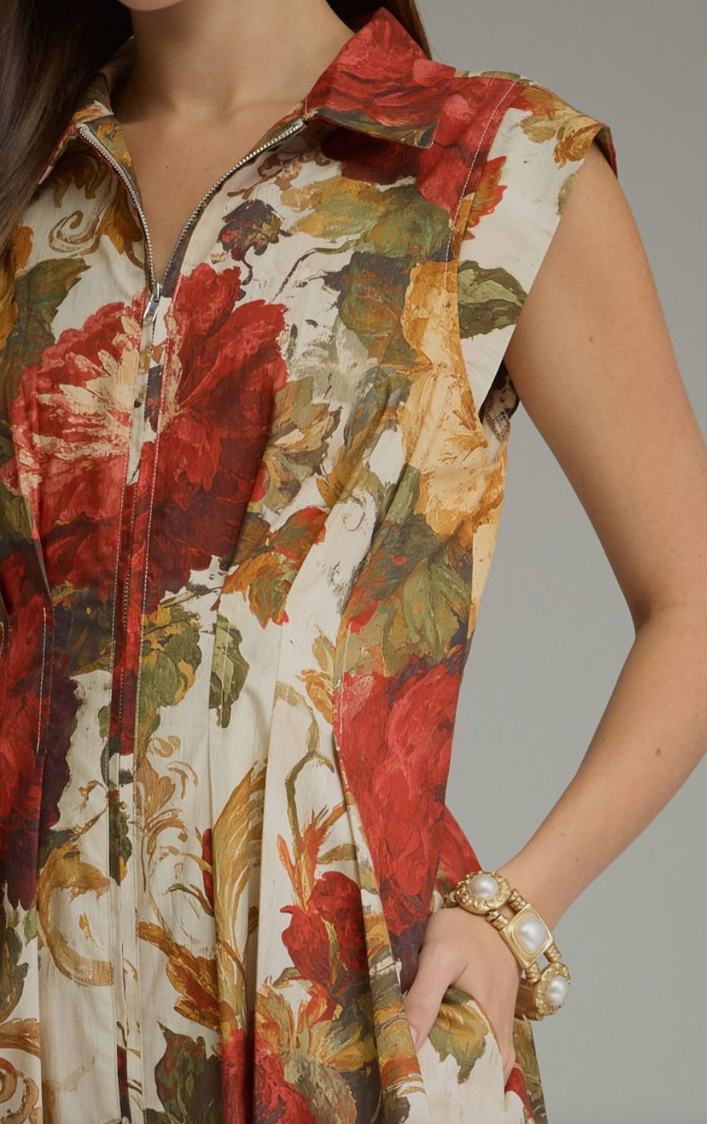 Aspen - Fall Floral Midi Dress