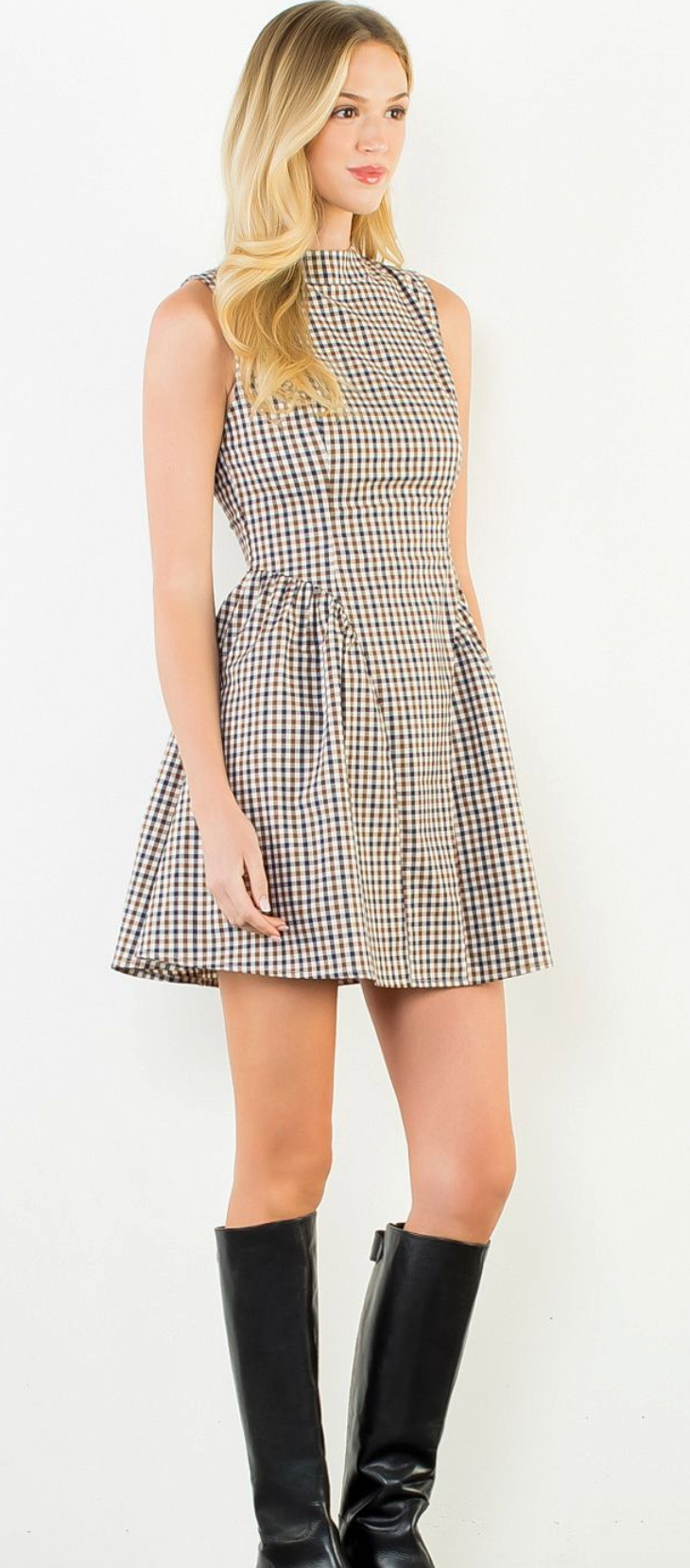 Poppi - Gingham Sleeveless Dress