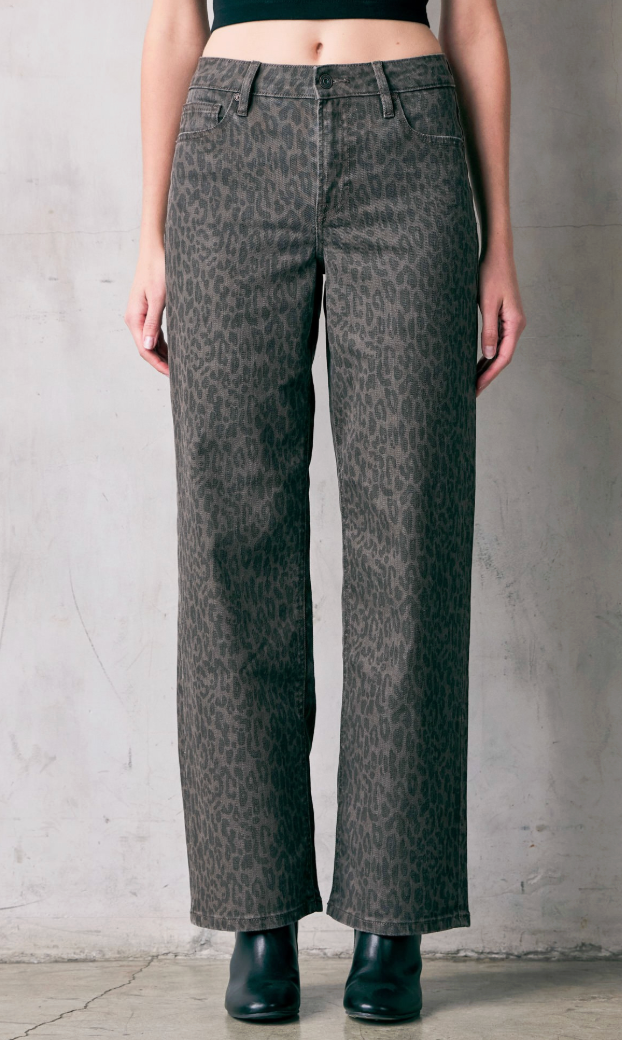 Kristin - Dark Brown Cheetah Jeans