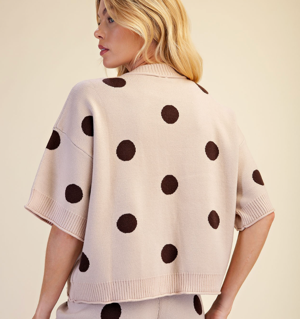 Blair - Polka Dot Sweater (Beige)