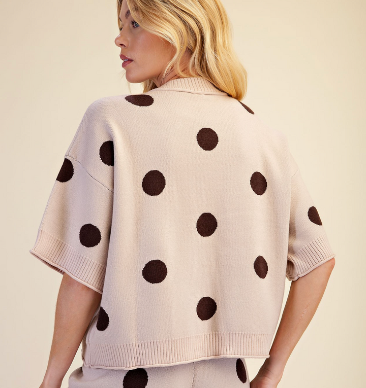 Blair - Polka Dot Sweater (Beige)