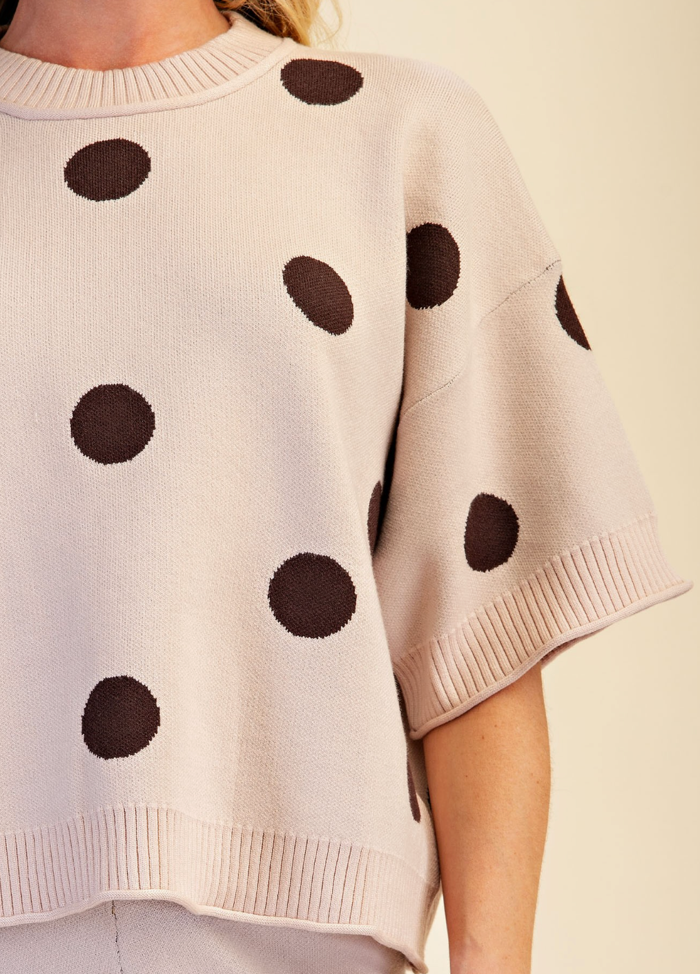 Blair - Polka Dot Sweater (Beige)