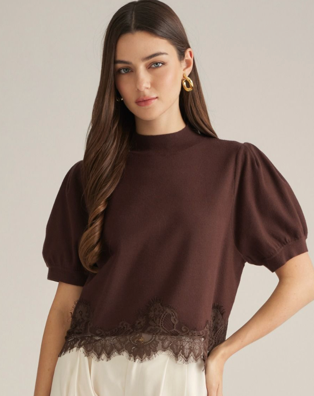Esme - Lace Trim Blouse