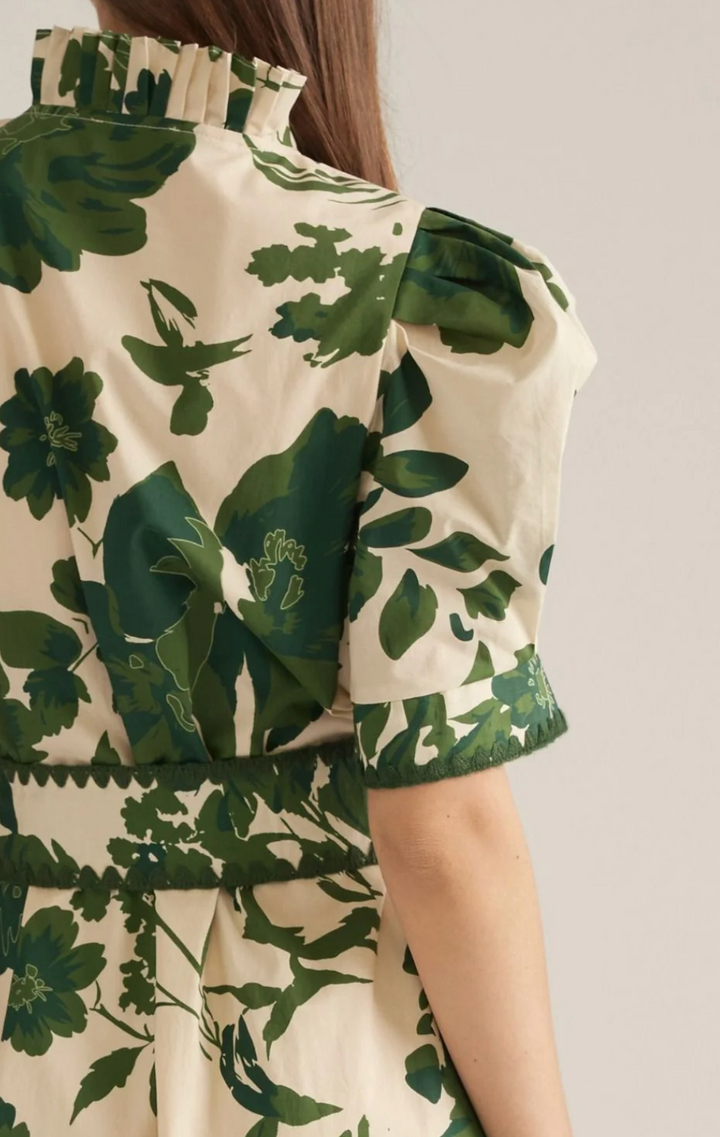Juliette - Floral Puff Sleeve Midi Dress