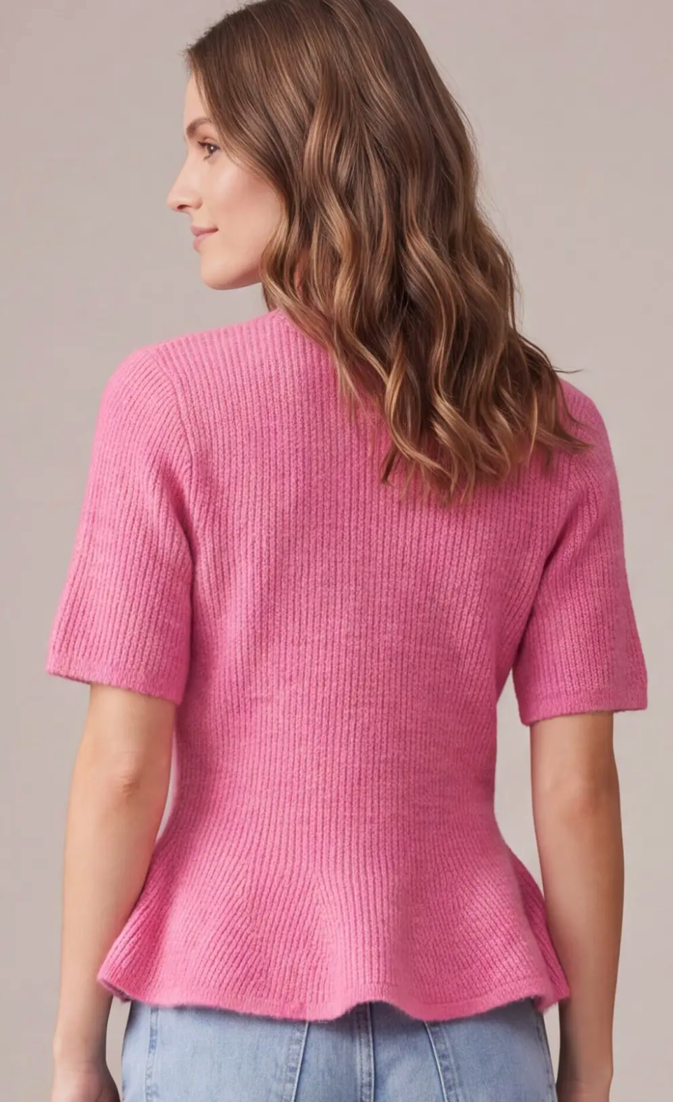 Everly - Peplum Sweater (Light Blue)