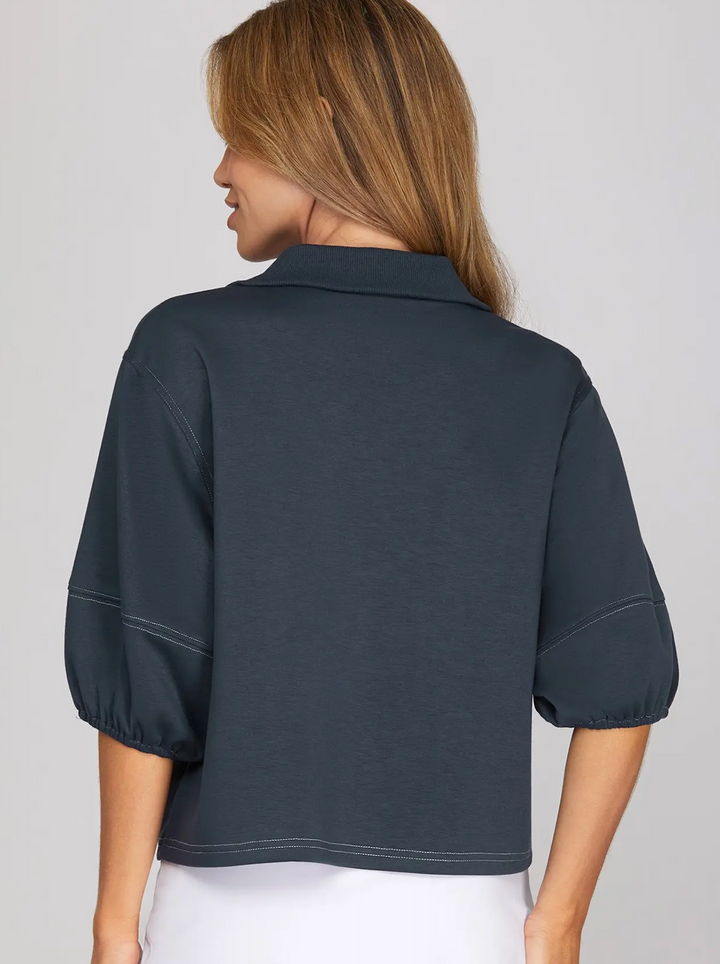 Lennon - Half Zip Knit Top