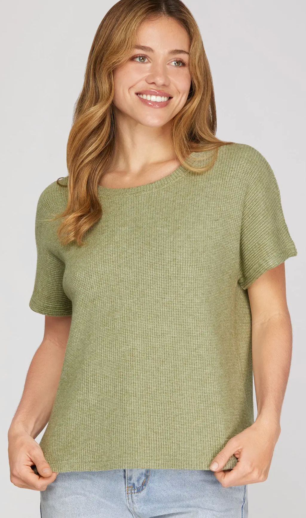 Presley - Drop Sleeve Knit Top (Olive)