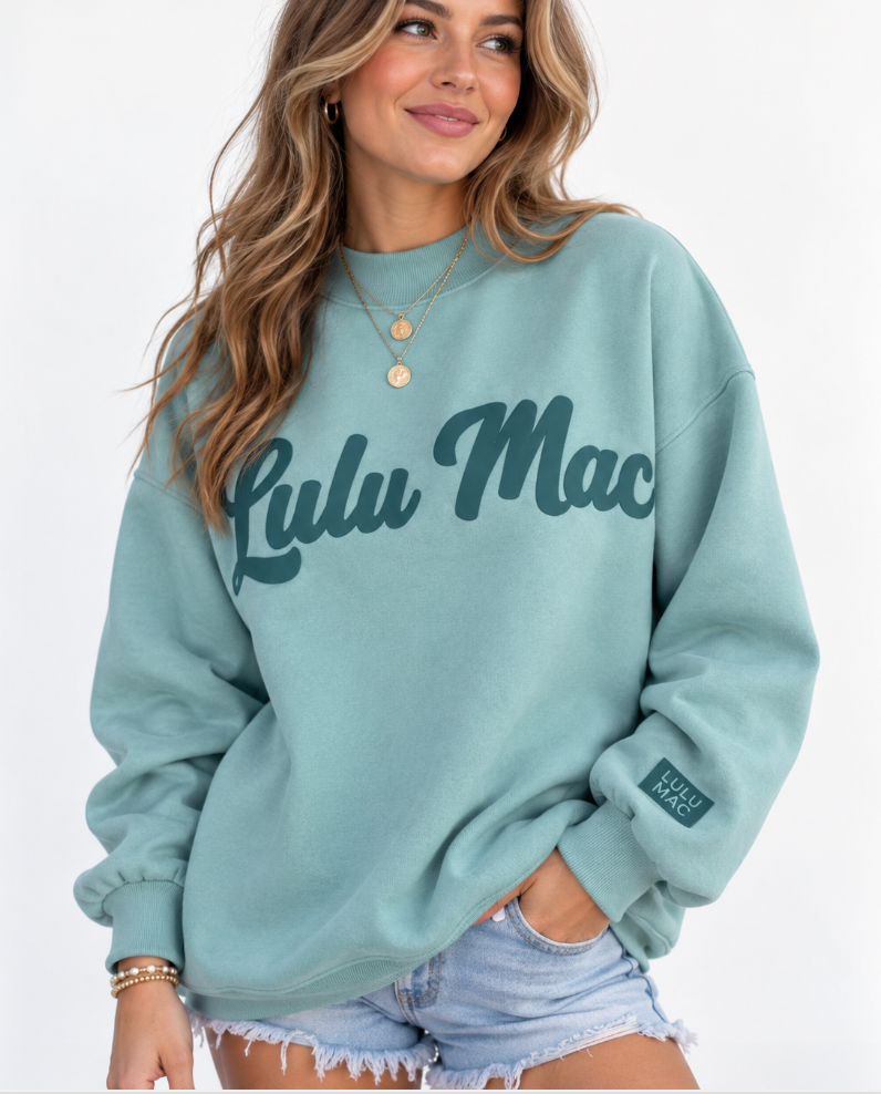 LULU MAC - Green Sweatshirt with Green Script